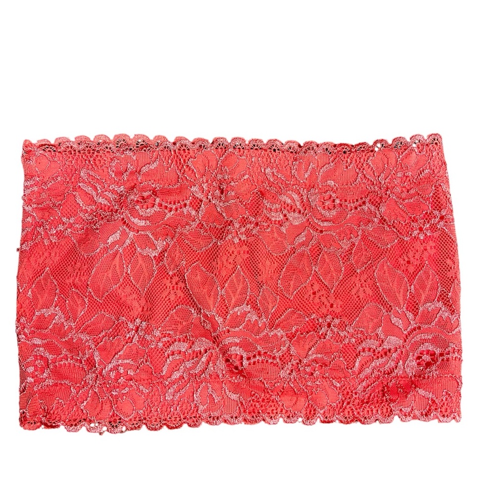 NWT Lace Bandeau Bralette - Coral Orange